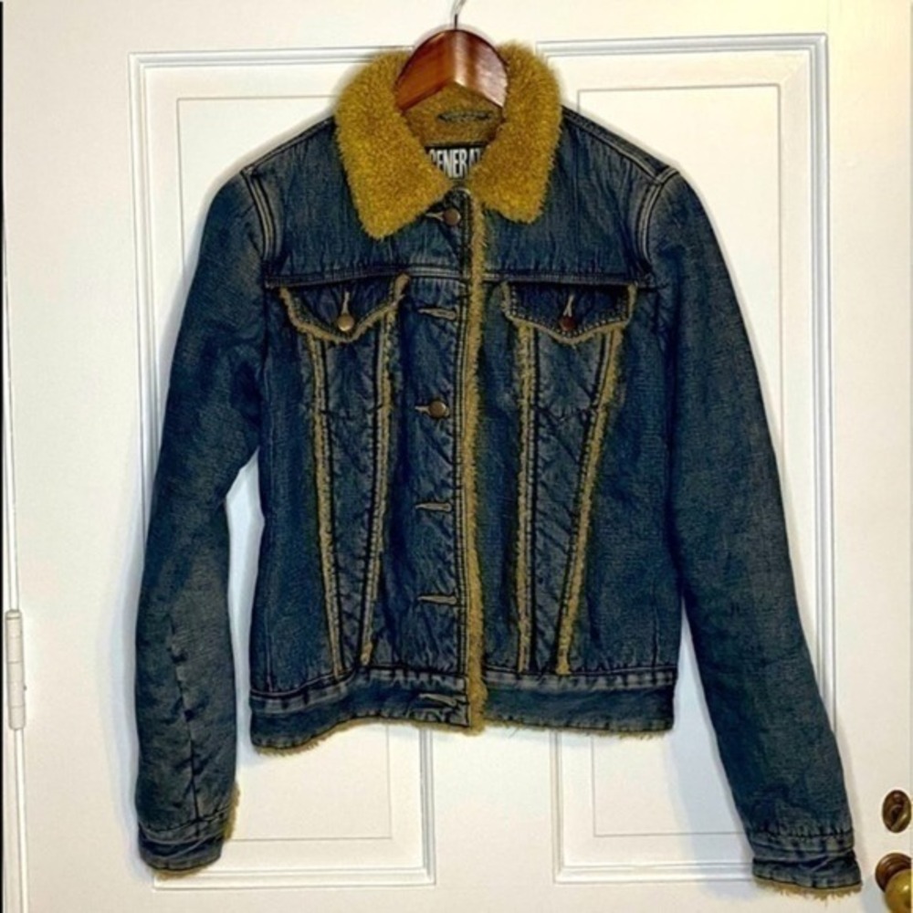 Vintage Generation Sherpa Lines Denim Jacket Y2K Size Large‎